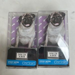 Pug in a box sticky notes (set of 2)